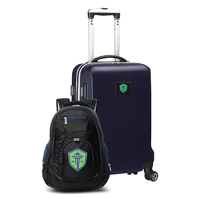 MOJO Navy Seattle Sounders FC Deluxe 2-Piece Backpack & Carry-On Set
