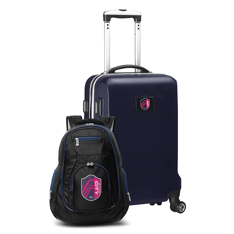 MOJO Navy St. Louis City SC Deluxe 2-Piece Backpack & Carry-On Set