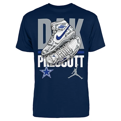 Men's Jordan Brand Dak Prescott Navy Dallas Cowboys Kicks Graphic T-Shirt