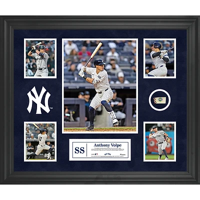 Anthony Volpe New York Yankees Framed 5-Photo Collage with a Piece of Game-Used Ball