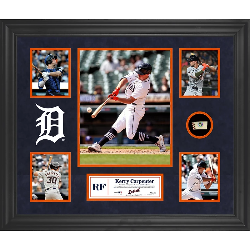 Kerry Carpenter Detroit Tigers Framed 5-Photo Collage with a Piece of Game-Used Ball