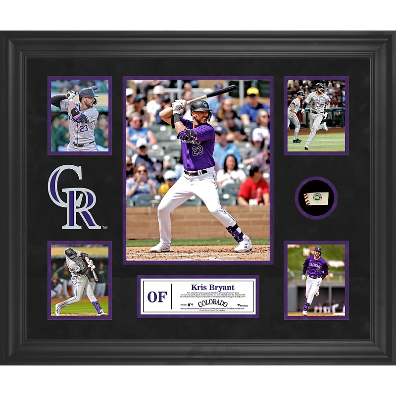 Kris Bryant Colorado Rockies Framed 5-Photo Collage with a Piece of Game-Used Ball