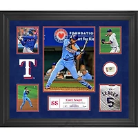 Corey Seager Texas Rangers Framed 5-Photo Collage with a Piece of Game-Used Ball