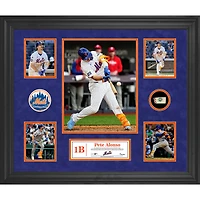Pete Alonso New York Mets Framed 5-Photo Collage with a Piece of Game-Used Ball
