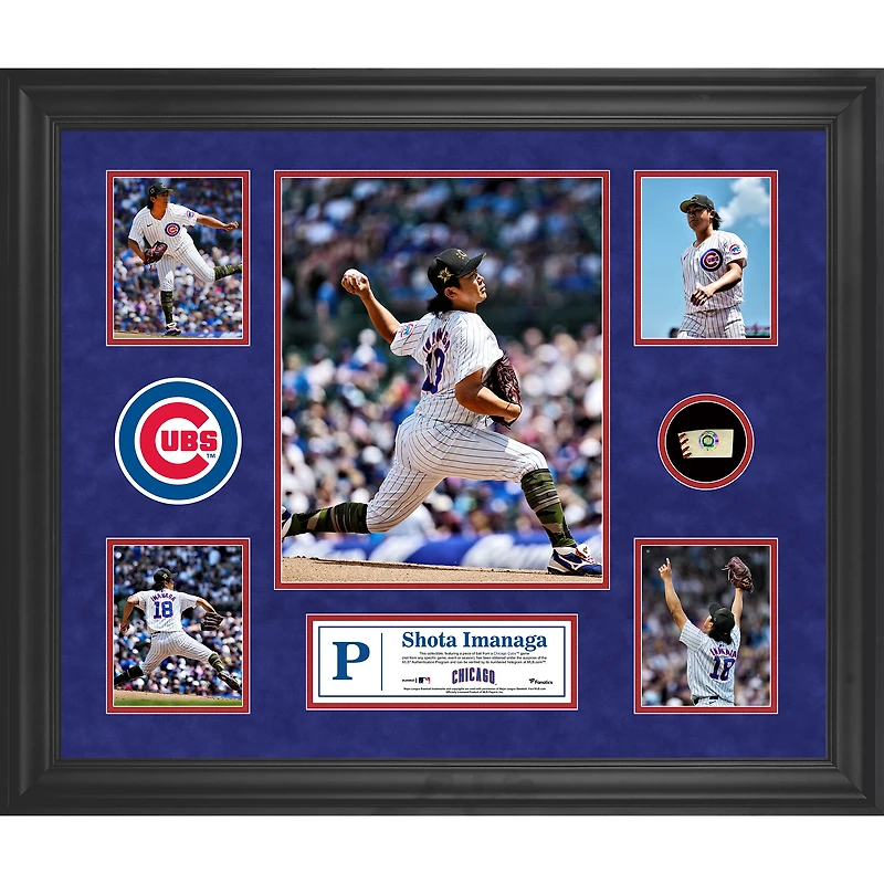 Shōta Imanaga Chicago Cubs Framed 5-Photo Collage with a Piece of Game-Used Ball