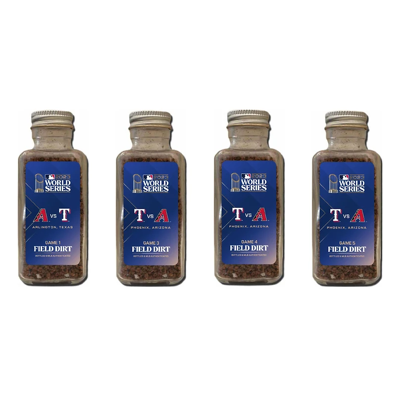 Texas Rangers 2023 World Series Wins Game-Used Dirt Jar Bundle