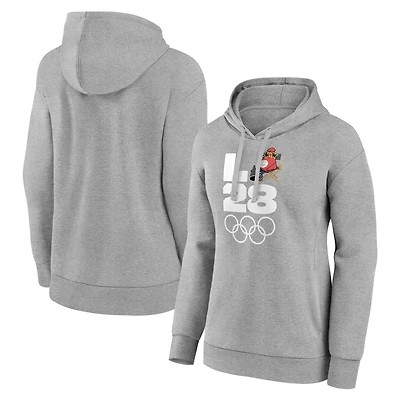 Women's  Gray LA 2028 Summer Olympics Mascot Handover Pullover Hoodie