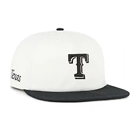 Men's '47 White/Black Texas Rangers Foundation Captain Snapback Hat