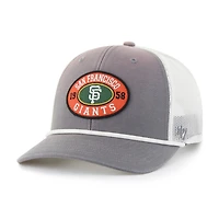 Men's '47 Gray/White San Francisco Giants Tide Sweep Rope Trucker Adjustable Hat
