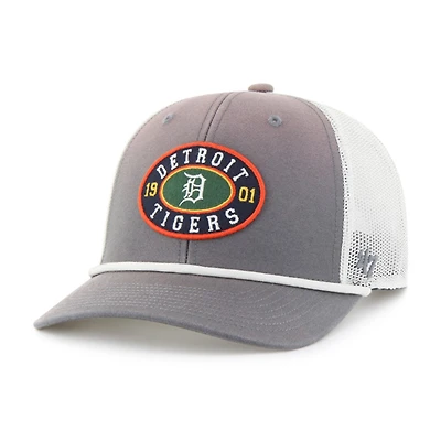 Men's '47 Gray/White Detroit Tigers Tide Sweep Rope Trucker Adjustable Hat