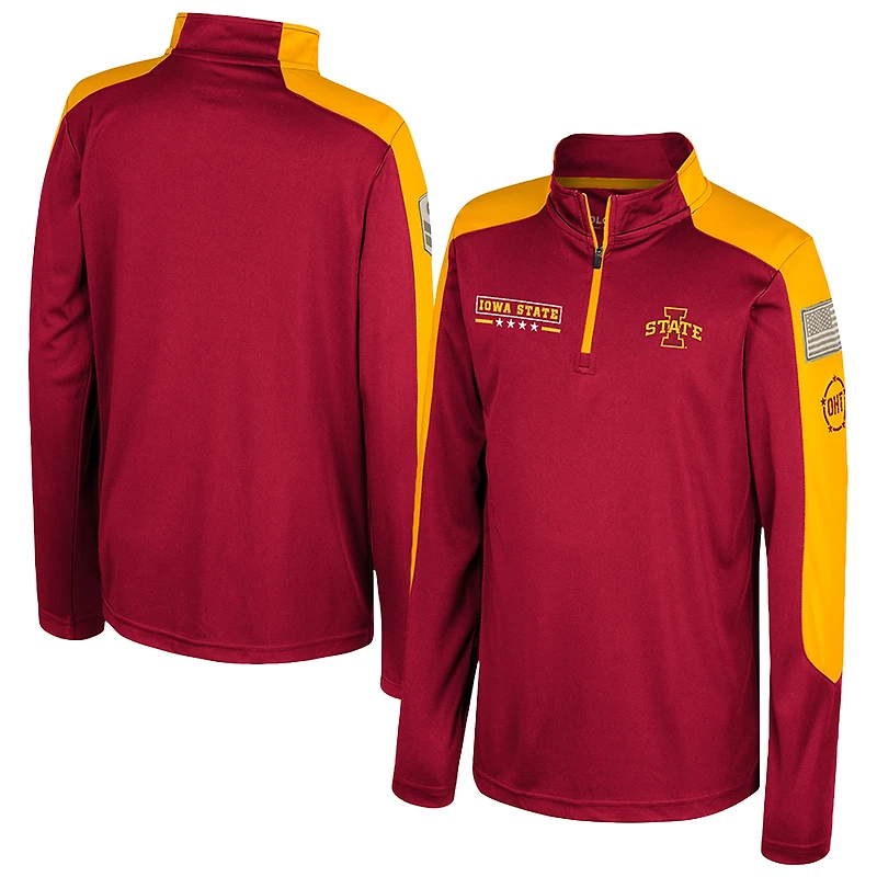 Youth Colosseum Cardinal Iowa State Cyclones OHT Military Appreciation Cyclone Quarter-Zip Windshirt