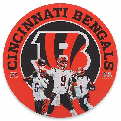Cincinnati Bengals Team Stars 11" Round Metal Sign