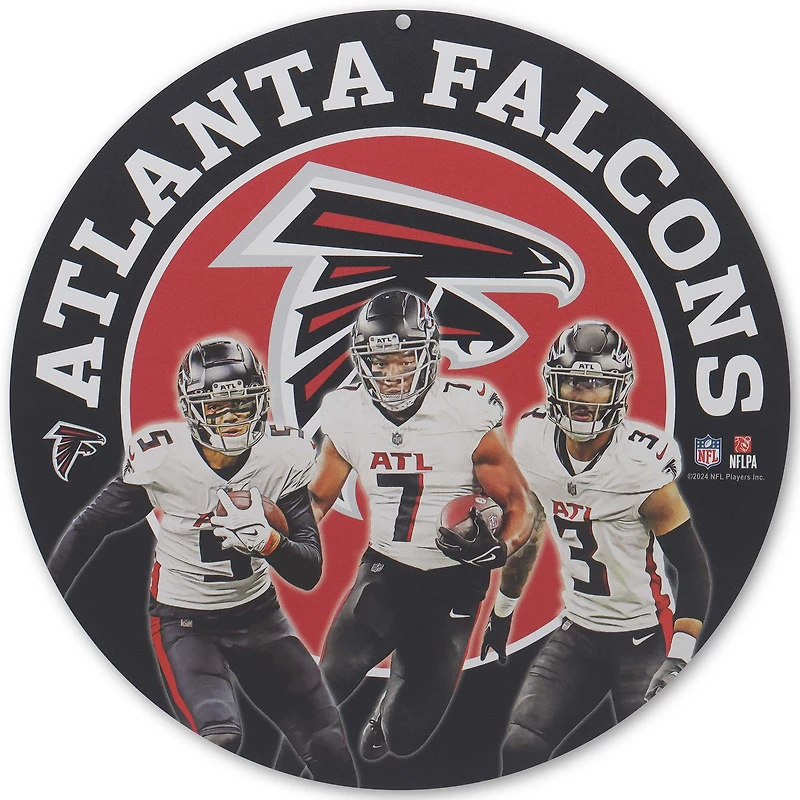 Atlanta Falcons Team Stars 11" Round Metal Sign