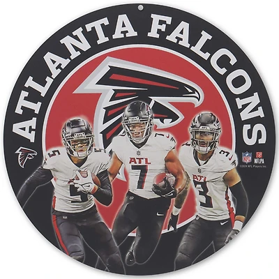 Atlanta Falcons Team Stars 11" Round Metal Sign