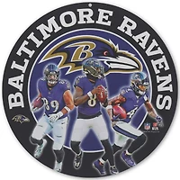 Baltimore Ravens Team Stars 11" Round Metal Sign