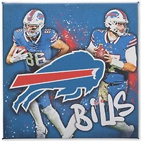Buffalo Bills 12" x 12" Team Logo and Players Splash Canvas Art