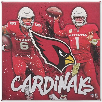 Arizona Cardinals 12" x 12" Team Logo and Players Splash Canvas Art