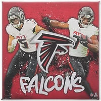 Atlanta Falcons 12" x 12" Team Logo and Players Splash Canvas Art