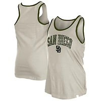 Women's New Era  Cream San Diego Padres Armed Forces Tank Top