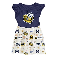 Toddler Wes & Willy  Navy Michigan Wolverines Vault Princess Dress