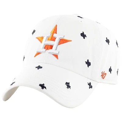 Women's '47 White Houston Astros Confetti Clean Up Adjustable Hat