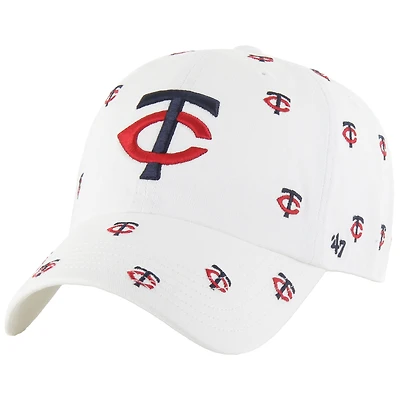 Women's '47 White Minnesota Twins Confetti Clean Up Adjustable Hat