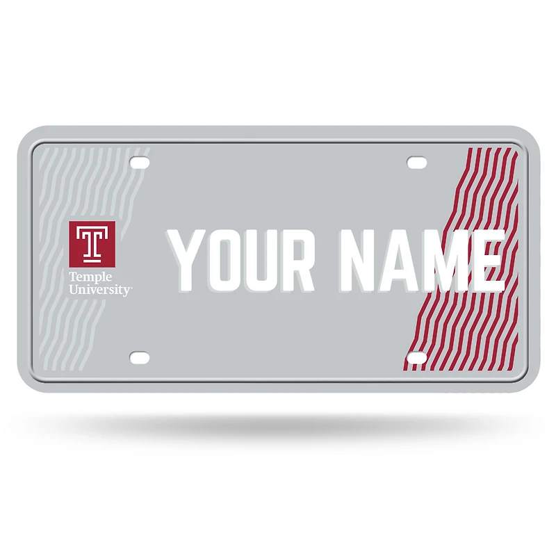 Temple Owls 6" x 12" Personalized License Plate