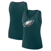 Women's Logo Athletic Green Philadelphia Eagles Plus Size Stellar Win V-Neck Tank Top