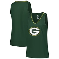 Women's Logo Athletic Green Green Bay Packers Plus Size Stellar Win V-Neck Tank Top