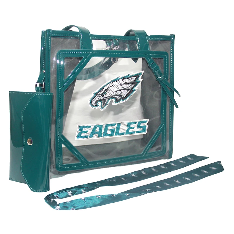 Cuce Philadelphia Eagles Crystal Logo Clear Tote Bag