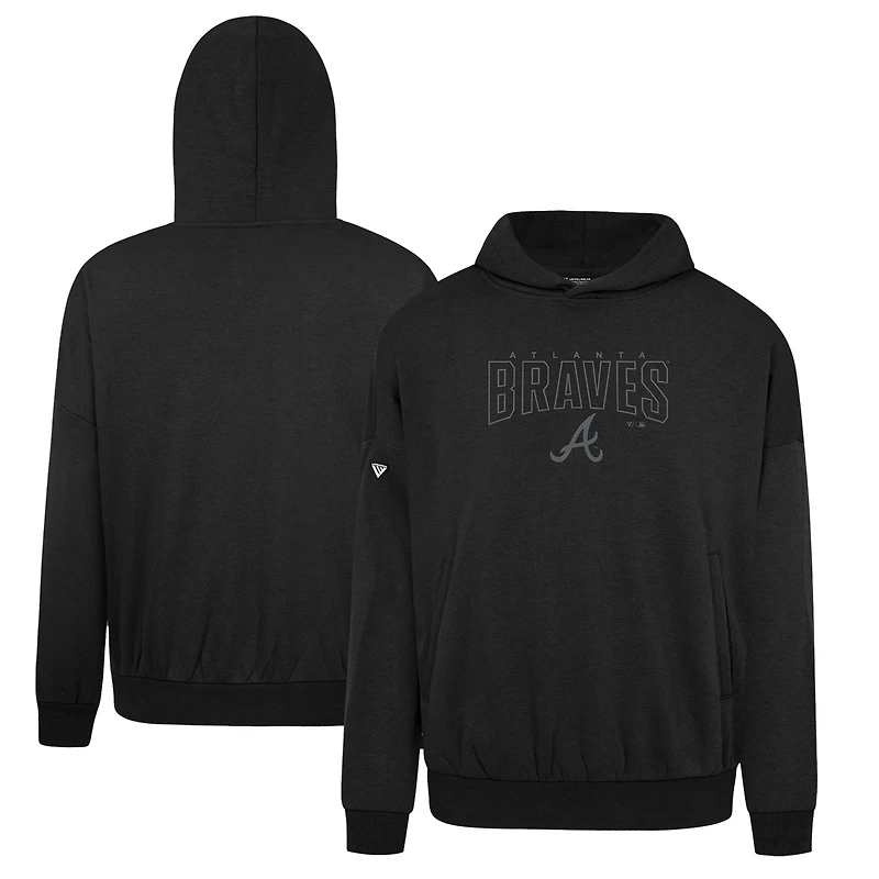 Men's Levelwear Black Atlanta Braves Contact Darkmoon Pullover Hoodie