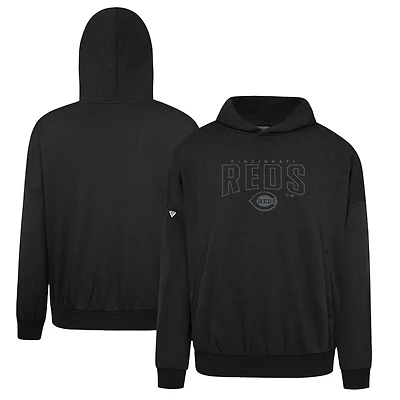 Men's Levelwear Black Cincinnati Reds Contact Darkmoon Pullover Hoodie