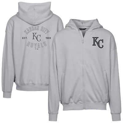 Men's Levelwear Gray Kansas City Royals Uphill Abyssal Full-Zip Hoodie