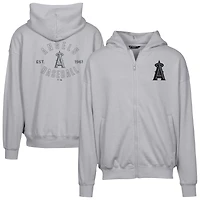 Men's Levelwear Gray Los Angeles Angels Uphill Abyssal Full-Zip Hoodie