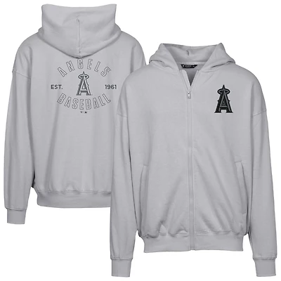 Men's Levelwear Gray Los Angeles Angels Uphill Abyssal Full-Zip Hoodie