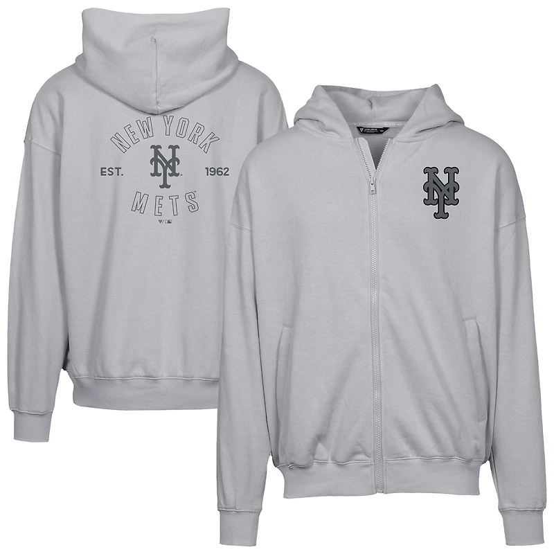 Men's Levelwear Gray New York Mets Uphill Abyssal Full-Zip Hoodie