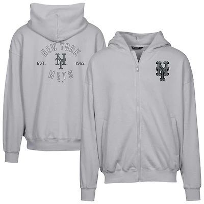 Men's Levelwear Gray New York Mets Uphill Abyssal Full-Zip Hoodie