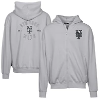 Men's Levelwear Gray New York Mets Uphill Abyssal Full-Zip Hoodie
