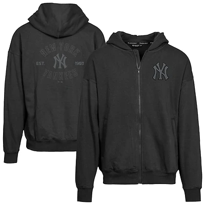Men's Levelwear Black New York Yankees Uphill Abyssal Full-Zip Hoodie