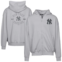 Men's Levelwear Gray New York Yankees Uphill Abyssal Full-Zip Hoodie