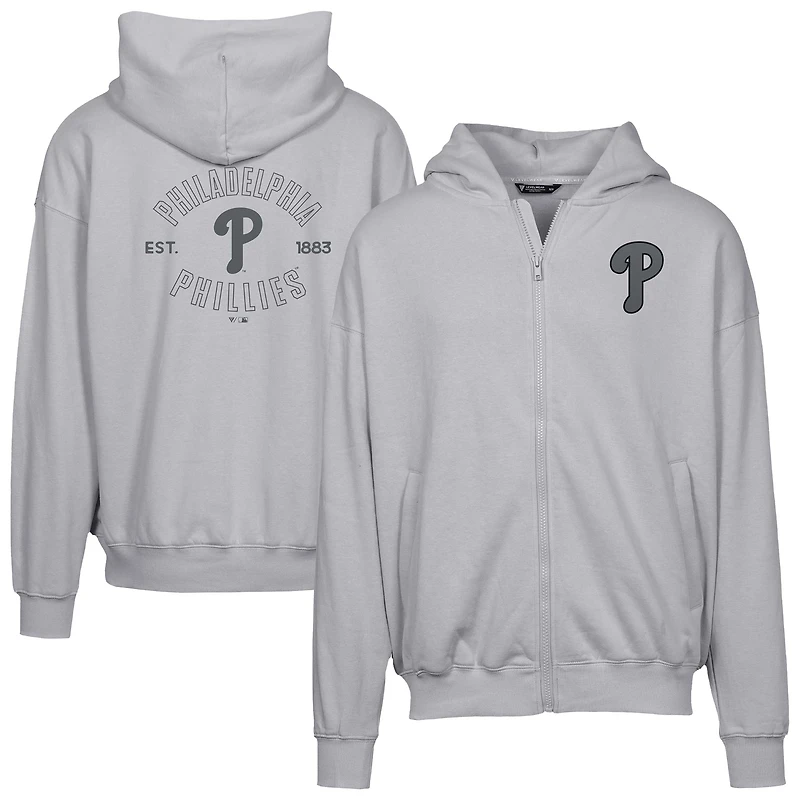 Men's Levelwear Gray Philadelphia Phillies Uphill Abyssal Full-Zip Hoodie
