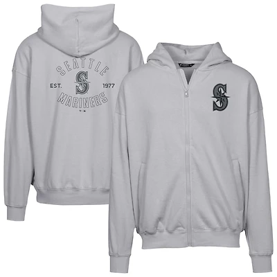 Men's Levelwear Gray Seattle Mariners Uphill Abyssal Full-Zip Hoodie