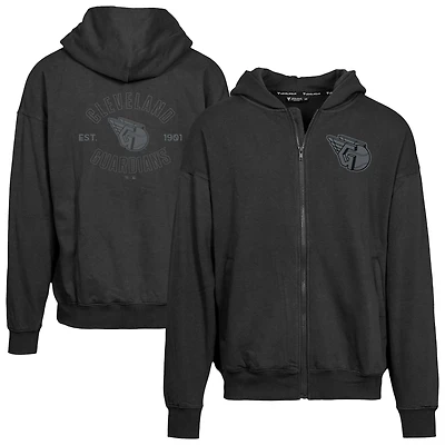 Men's Levelwear Black Cleveland Guardians Uphill Abyssal Full-Zip Hoodie