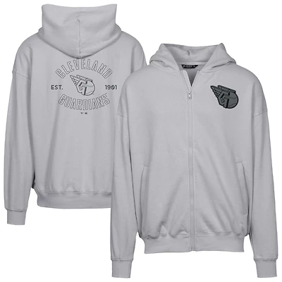 Men's Levelwear Gray Cleveland Guardians Uphill Abyssal Full-Zip Hoodie