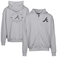 Men's Levelwear Gray Atlanta Braves Uphill Abyssal Full-Zip Hoodie