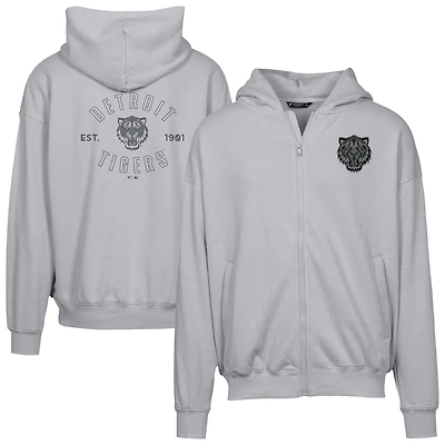 Men's Levelwear Gray Detroit Tigers Uphill Abyssal Full-Zip Hoodie