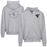 Men's Levelwear Gray Baltimore Orioles Uphill Abyssal Full-Zip Hoodie