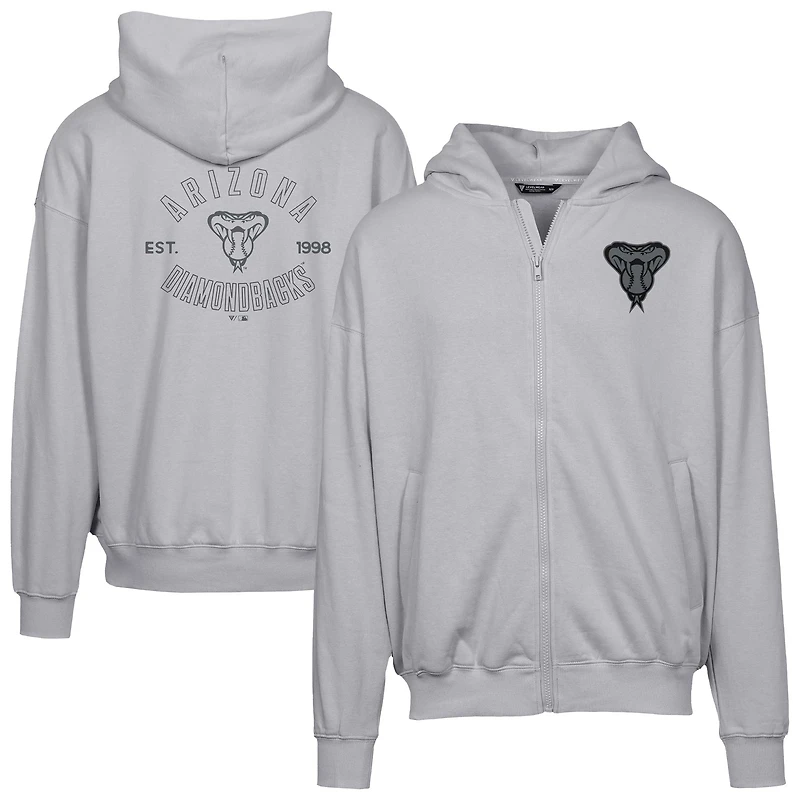 Men's Levelwear Gray Arizona Diamondbacks Uphill Abyssal Full-Zip Hoodie