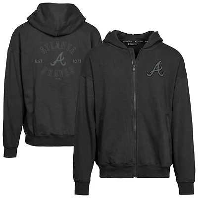 Men's Levelwear Black Atlanta Braves Uphill Abyssal Full-Zip Hoodie