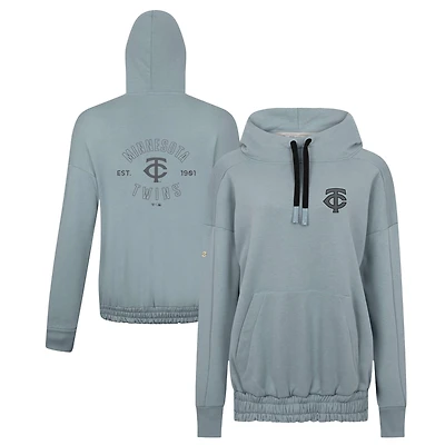 Women's Levelwear Gray Minnesota Twins Waterfall Nightfall Drop Shoulder Pullover Hoodie